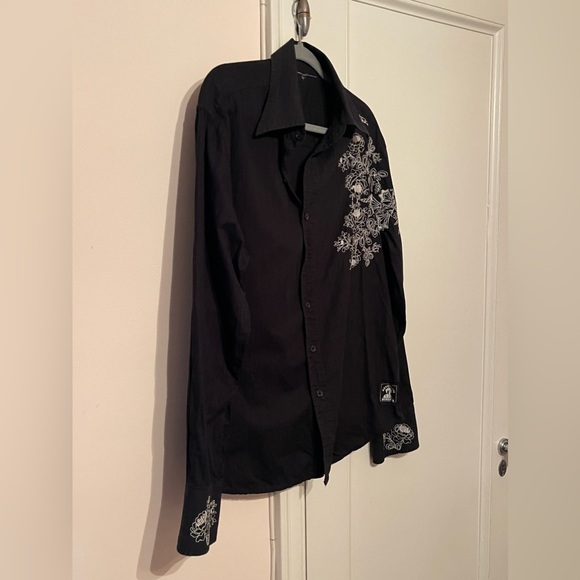 Authentic Hendrix Black Embroidered Button Down - Picture 2 of 5